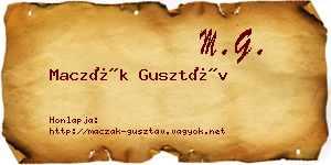 Maczák Gusztáv névjegykártya