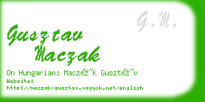 gusztav maczak business card